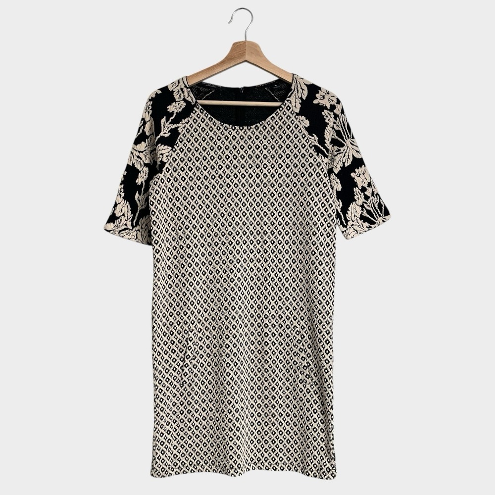 Scotch & Soda Black Cream Star de La Saison Dress Women's Size 1 (Small)